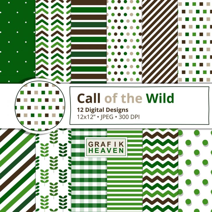 Craft Paper Designs Call Of The Wild Digital Papers Green And Brown