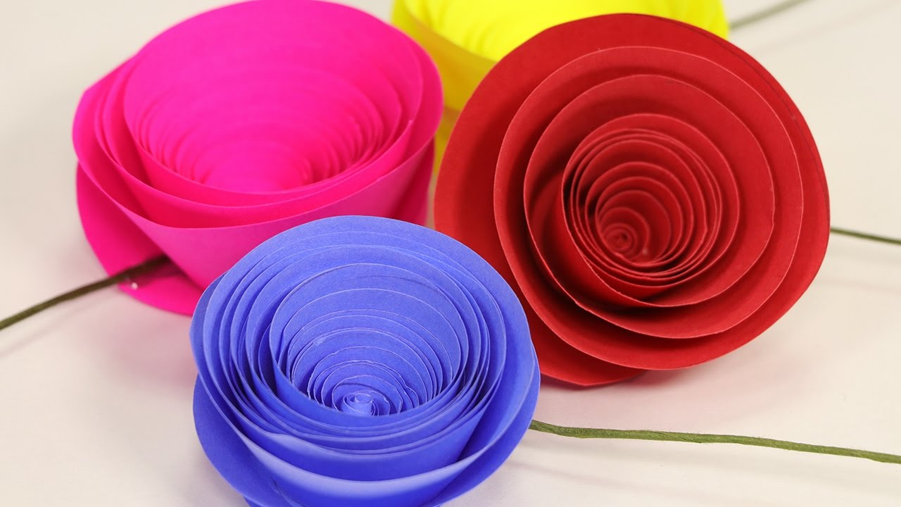 Rolled Paper Crafts Rolled Paper Rose Flower Easy Paper Flower Craft